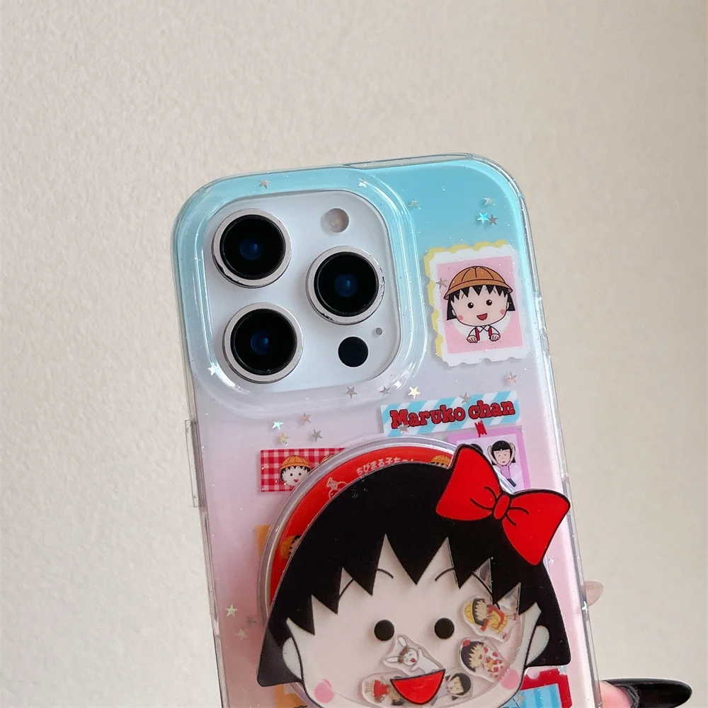 iPhone - maruko Japan Kawaii Chibi Maruko-chan magnetic stand phone case for
