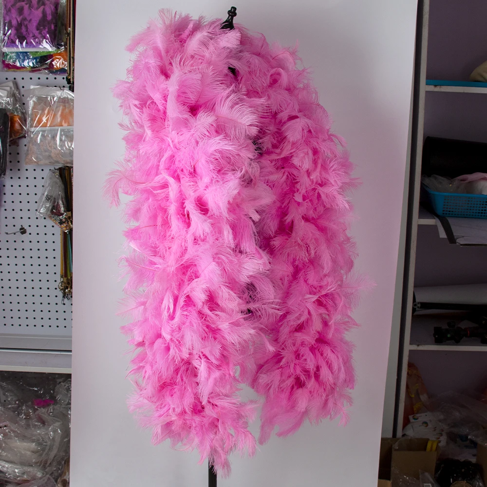 Large 2Metre Natural Ostrich Feather Boas Pink Customized The Whole 10CM  Plume Clothing Scarf Wedding Party Shawl Accessories