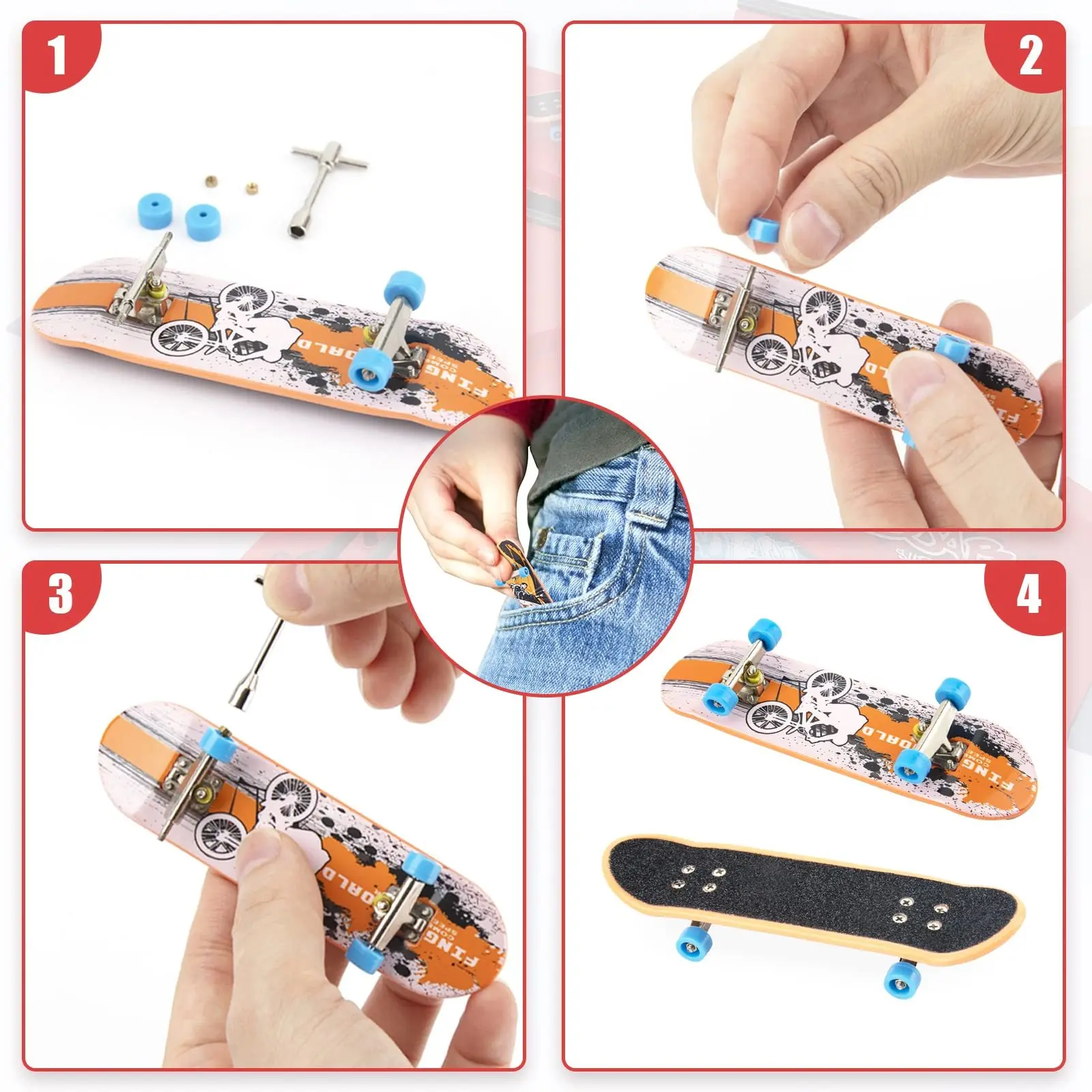 Skateboard Ramp Fingerboard Half Pipe Ramp Mini Skateboards Fingers Finger Skateboards Kit Fingerboards for finger skateboard toys,fingerboard set