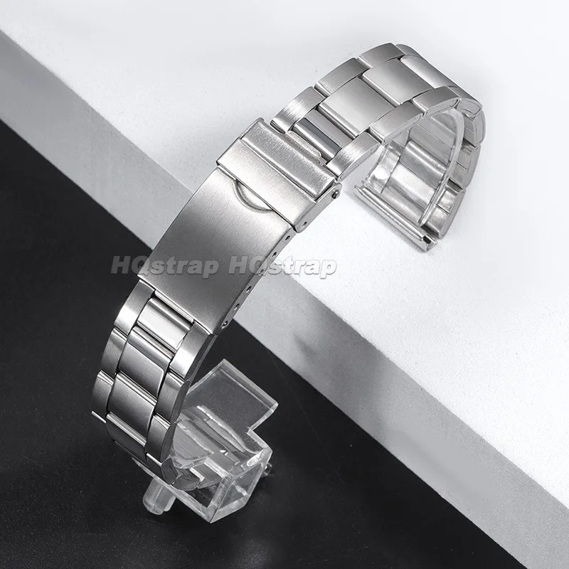Elegant Stainless Steel Watch Bracelet with Folding Buckle - Durable Metal Strap Wristband Accessory