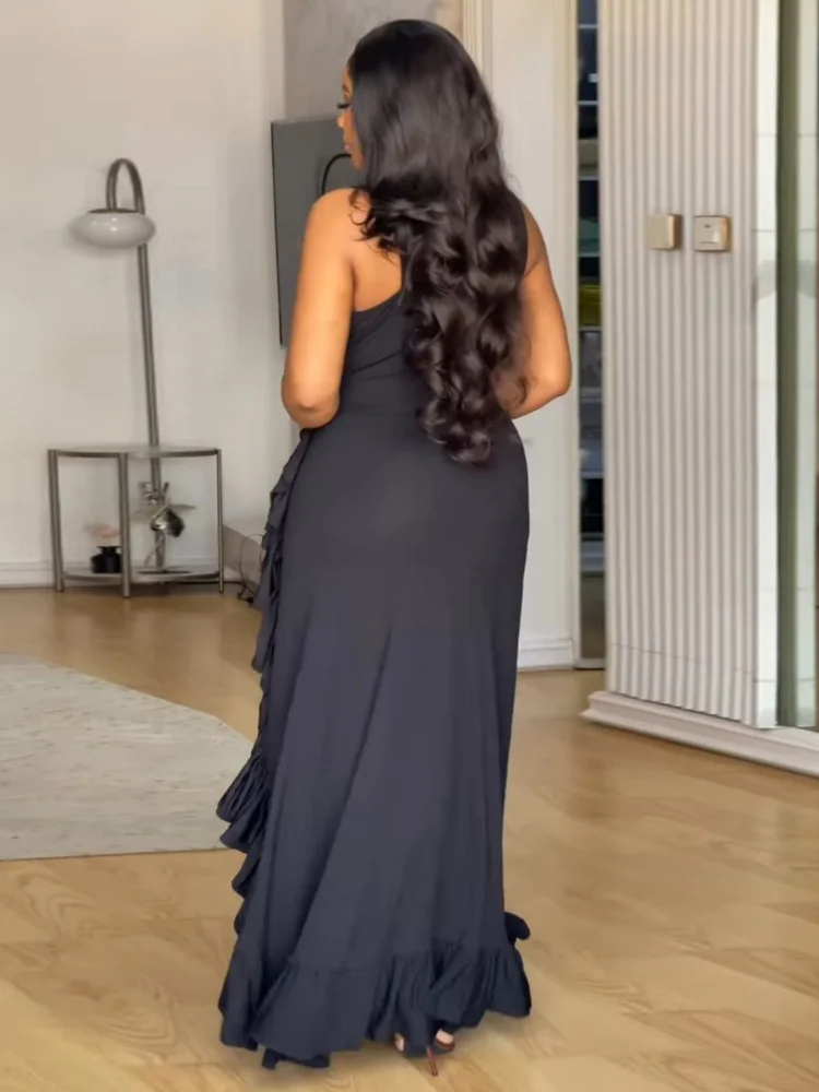 Wmstar Plus Size Dresses Women 2025 Wholesale Deep V Neck Elegant Bandage Long Dress Fashion Street Wear Drop Shopping Summer