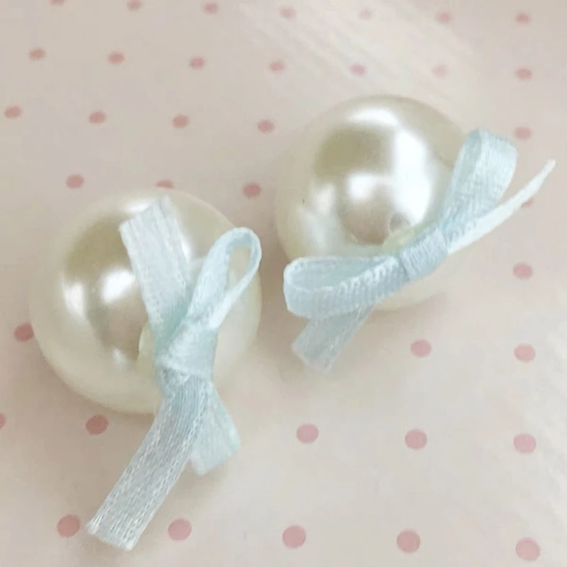 

Delicate Ribbon Bowknot Earrings Adornment Sophisticated Pearls Ear Rings Enhancements Elegant Ear Studs Charm Adornment