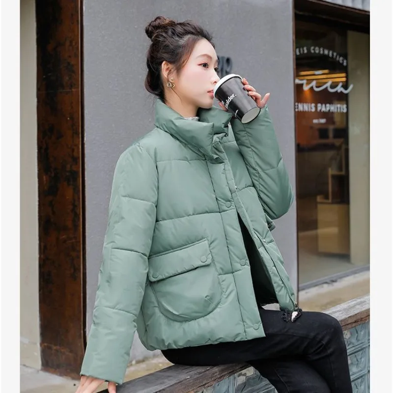 

2023New Winter Loose Thick Warm Outwear Fashion Overcoat Style Down Coat Women Parkas Tide Tops Short Cotton-Padded Jacket Coats