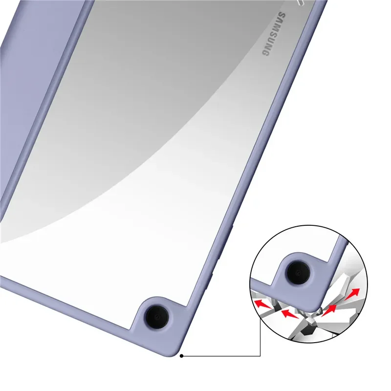 Voltar Capa Magnética para Samsung Tablet Pen Holder Case Transparente para Galaxy Tab a8 a sm X200 - Imagem 2