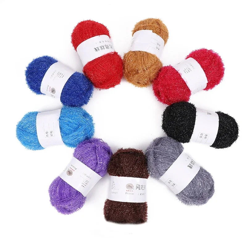 YOMDID 100g Glass Silk Wool Hand Knitting Yarn DIY Handcraft Doll Sweater Hat Bag Making Crochet Thread Knitting Wool Line 5