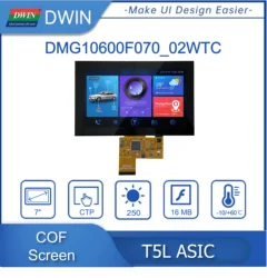 7.0 Inch, 1024*600 Pixels Resolution, 16.7M Colors, IPS-TFT-LCD ,50 Pins, Including IO, UART, CAN, AD and PWM, DMG10600F070_02W