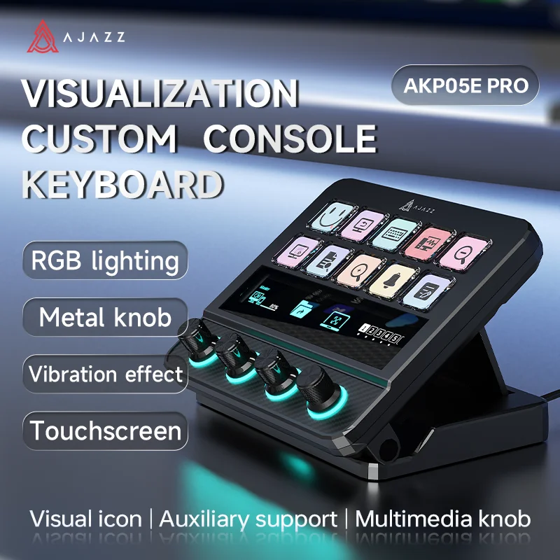 Ajazz AKP05E PRO Visual Macro Keyboard,Multi-Function Desktop
