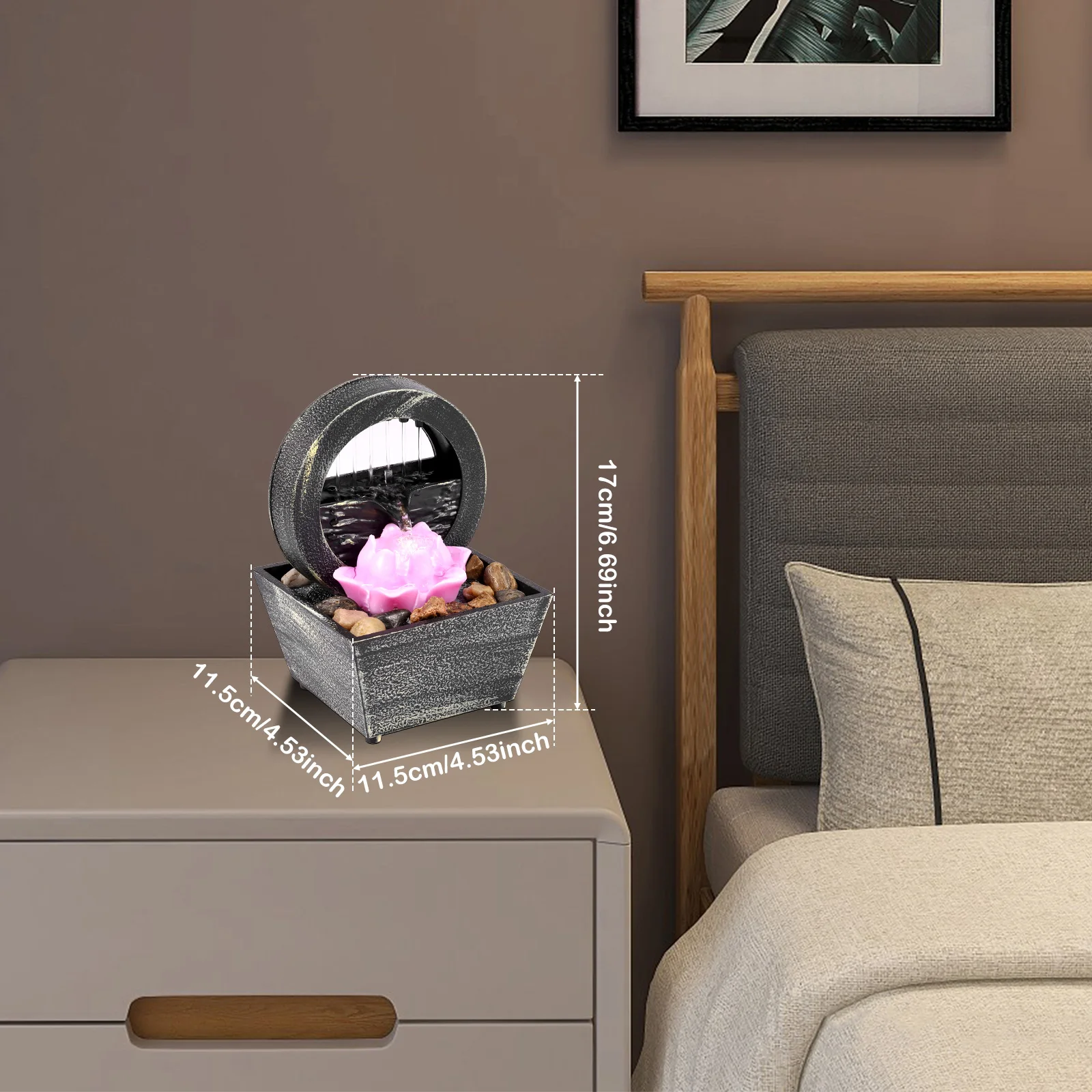 Description Picture 5 of itemTabletop Fountain Battery/USB Operated Water Fountain Feature Zen Meditation Fountain Decor Sound Relaxation Fountain Ornament