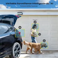 ieGeek Caméra de surveillance WiFi extérieure sans fil 5MP, caméra solaire, caméra 360 degrés, détection PIR humaine, vision nocturne couleur 4