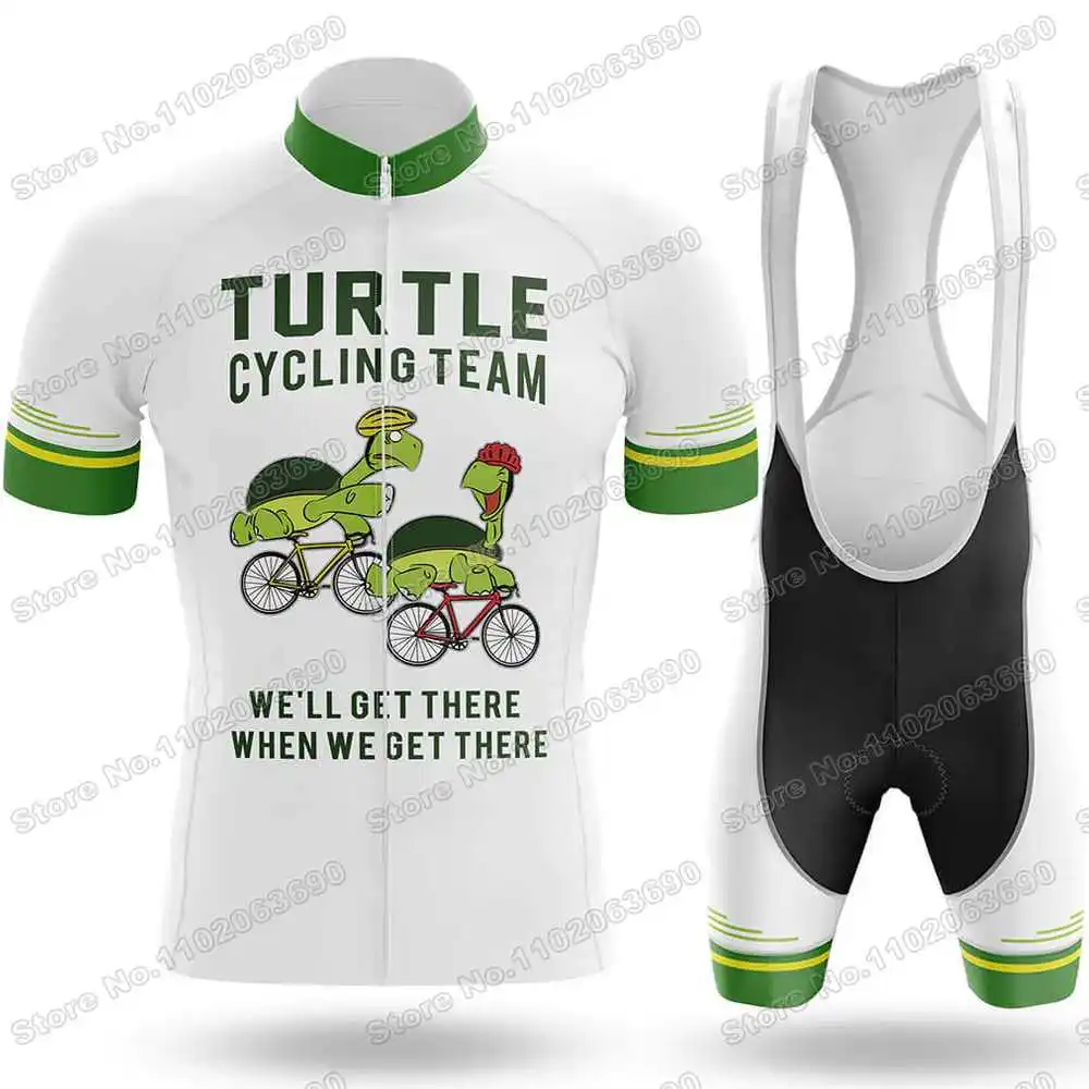 2025 Funny Turtle Cycling Jersey Set Tortoise Cycling Clothing Summer Road Bike Shirts Suit Bicycle Bib Shorts MTB Uniform 2