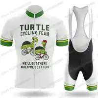 2025 Funny Turtle Cycling Jersey Set Tortoise Cycling Clothing Summer Road Bike Shirts Suit Bicycle Bib Shorts MTB Uniform 2