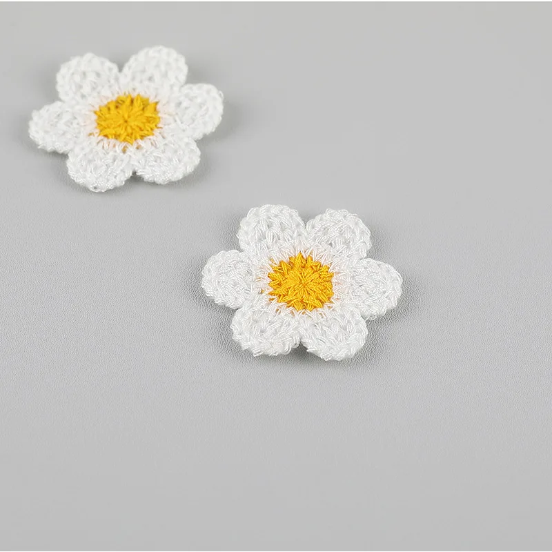 Floral Embroidered Knitted Patches - Decorative Fabric Stickers and Accessories (Set of 10)