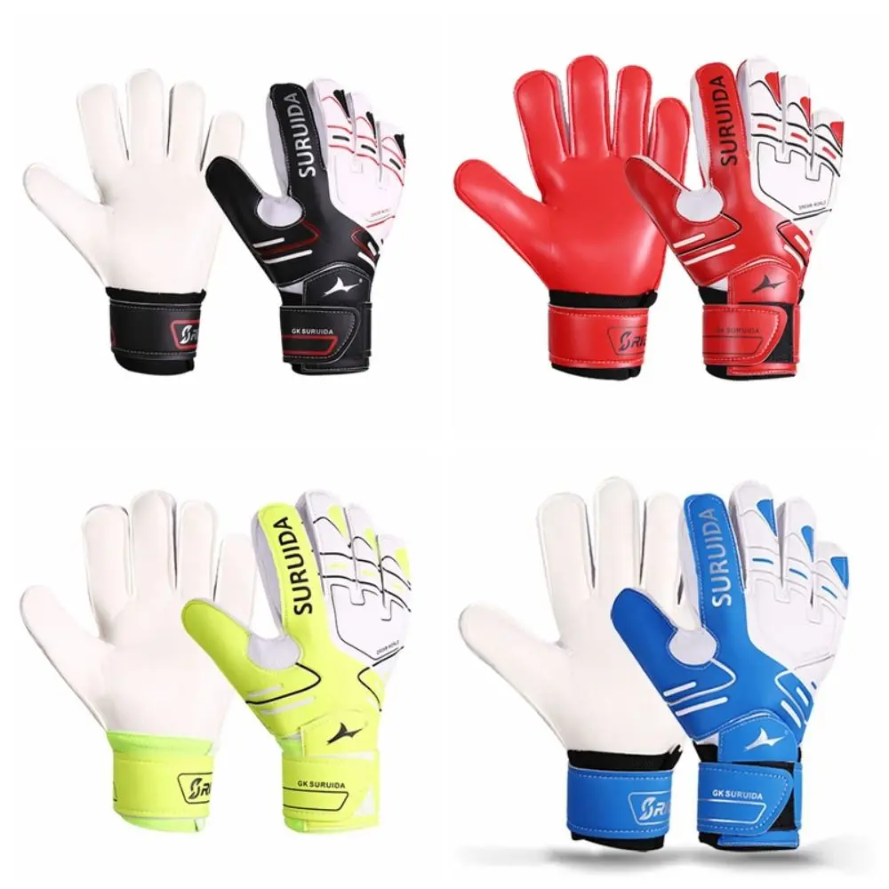 

1 Pair Anti Slip Goalkeeper Gloves Size 5-10 Latex Kids Football Goalie Gloves Soft Wear Resistant Game Goalkeeper Gloves