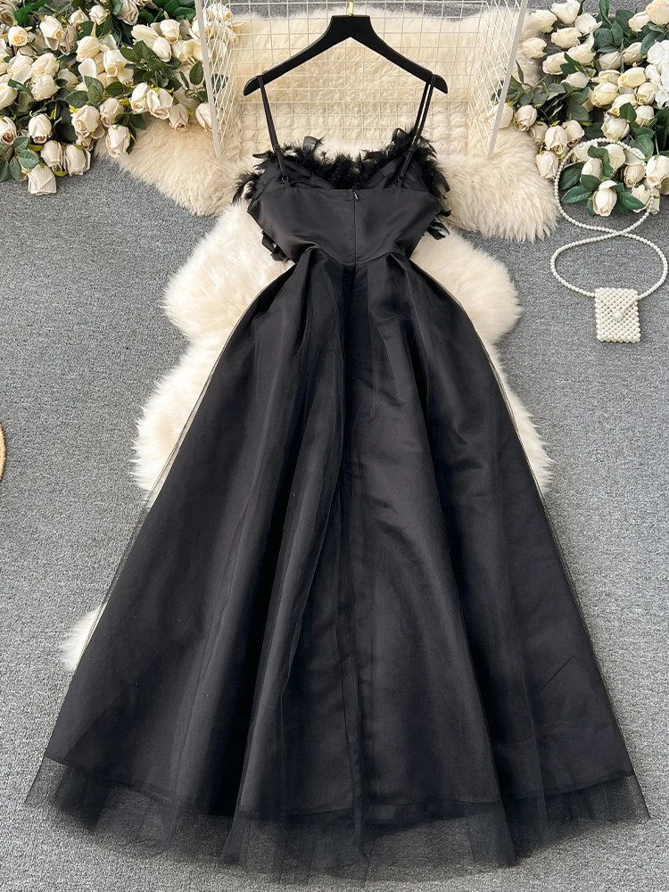 Women's Black Gothic Feather Patchwork Evening Dress Vintage Off Shoulder  Luxury Dresses Y2k One Piece Frocks 2000s Emo Clothes - AliExpress 200000345