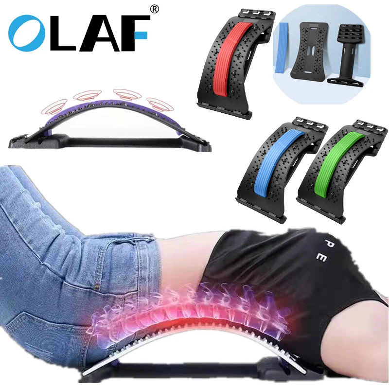 Magnetotherapy Back Stretcher Adjustable Back Cracker Massage Waist Neck Fitness Lumbar Cervical Spine Support Pain Relief 1 pc wrist support brace heating wrist stabilizer adjustable wrist bandages protector left and right hand wrist wraps for fitness office pain relief