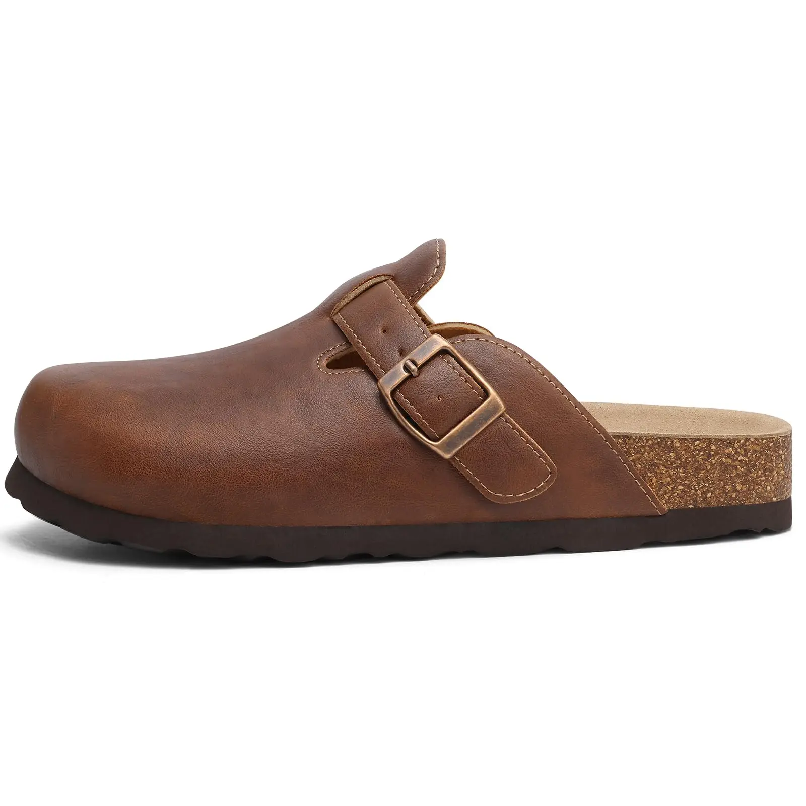 Gacimy Vegan Leather Cork Clogs With Arch Support Unisex Mules_voghion.com