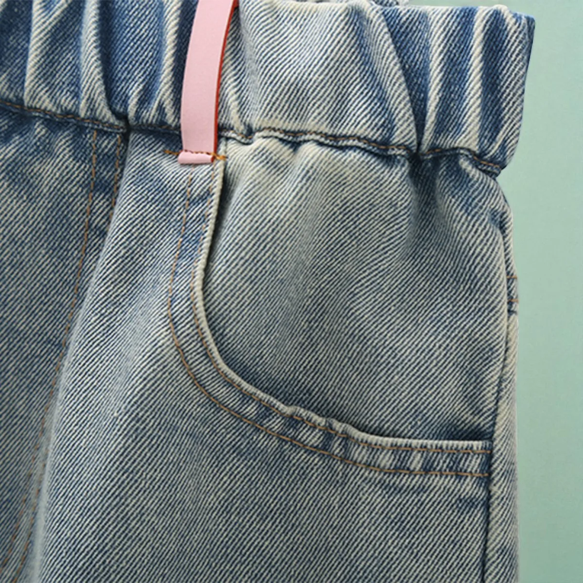 السراويل للفتيات الجينز المراهقين ملابس الأطفال فراشة طباعة السراويل ربيع الخريف الطفل الاطفال الملابس الجينز 6 8 10 12 14 Y