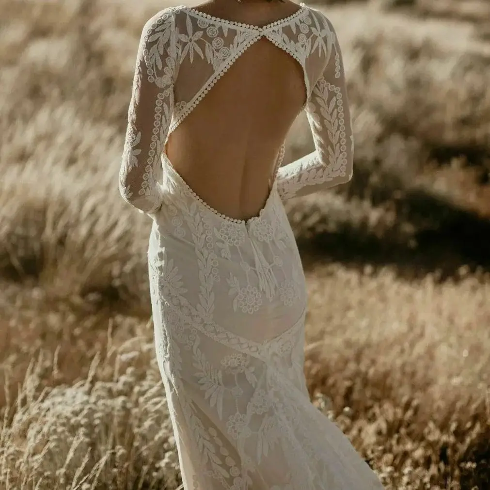 

Кружевные свадебные платья Xunbei в стиле бохо, в форме алмазов, с открытой спиной, без подкладки, с застежкой на молнии сзади