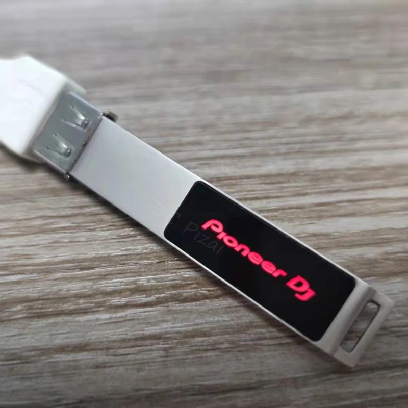 새로운 무료 맞춤형 DJ 로고 컬러 LED 라이트 메탈 USB2.0 펜드라이브 128GB 64GB 32GB 16GB 메모리 스틱