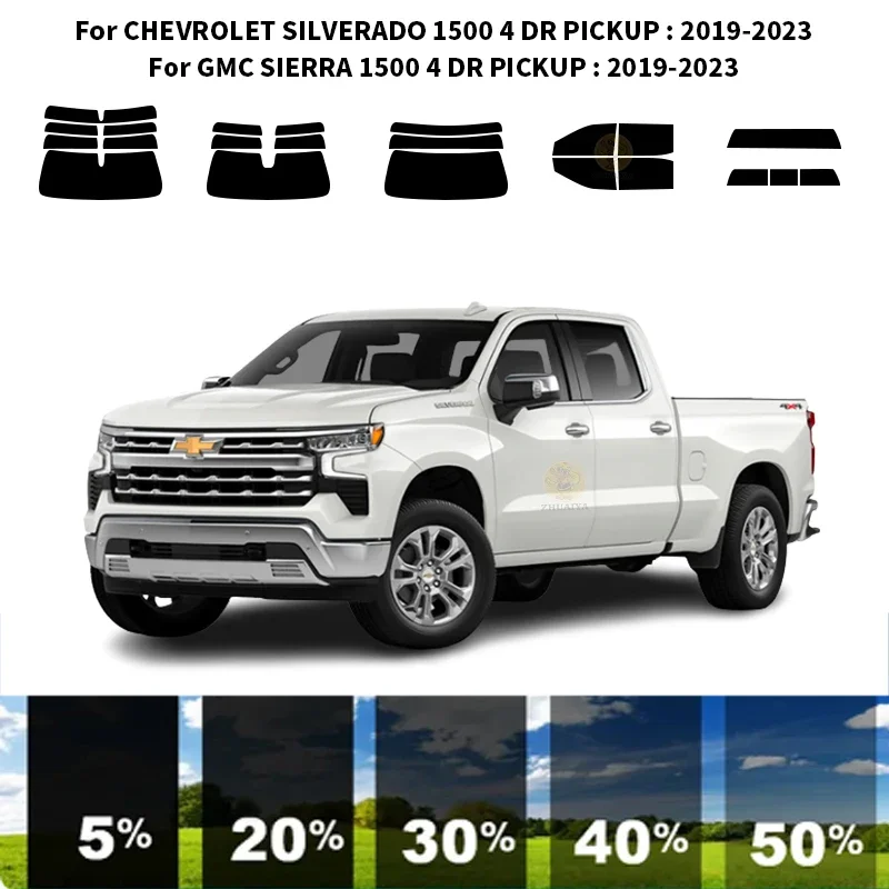 

Precut nanoceramics car UV Window Tint Kit Automotive Window Film For CHEVROLET SILVERADO 1500 4 DR PICKUP 2019-2023