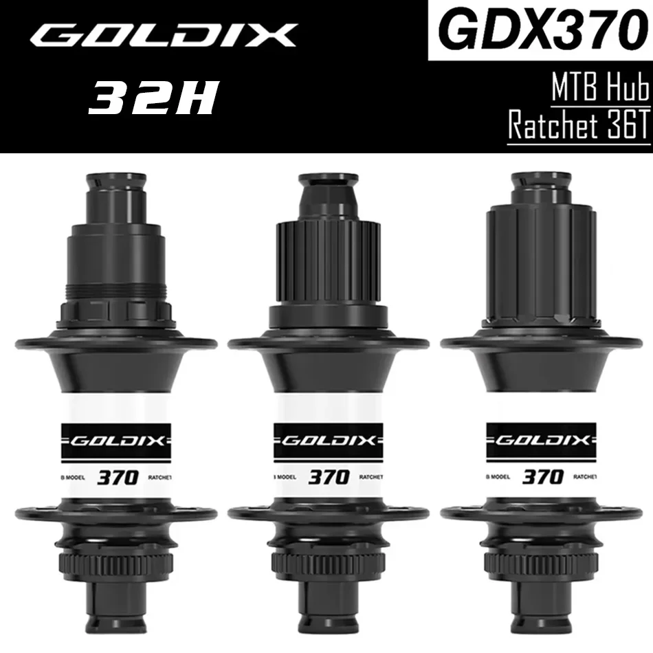 뉴 골딕스 M370 자전거 허브 실드 베어링 센터락 디스크 브레이크 J-벤드 32홀 라쳇 36T 부스트 MTB 허브 (시마노 HG MS XD 호환)