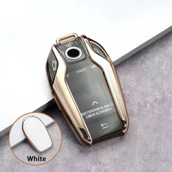 Luxury Car Smart Key Protective Cover Shell Bag - Sleek Design (White Key Case)