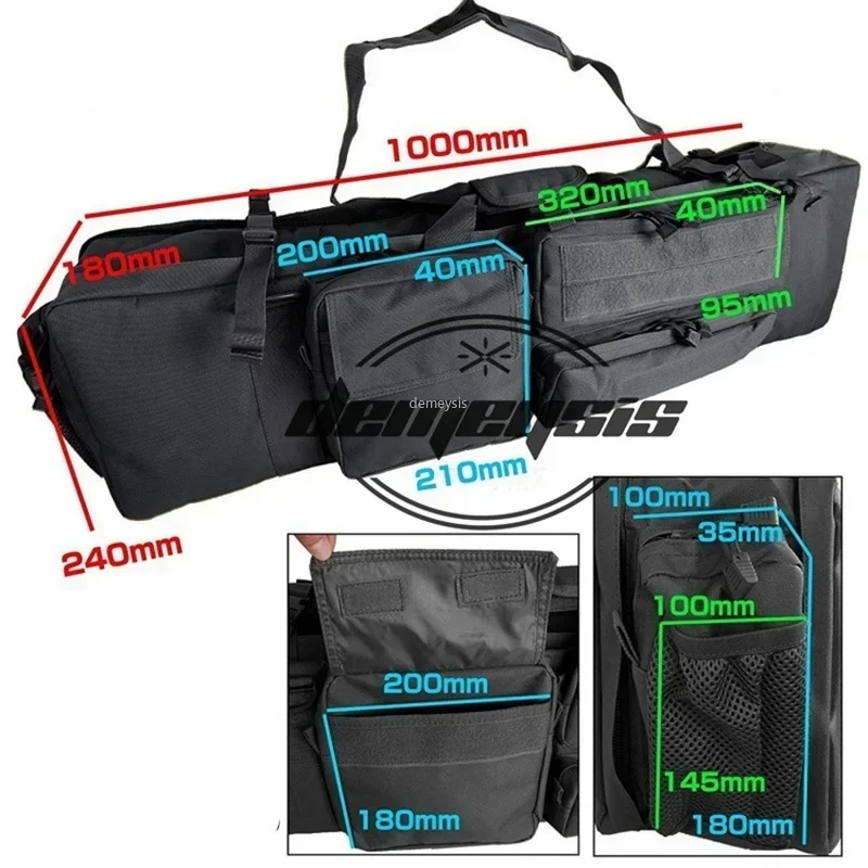 M249 Tactical Gun Bag Large Capacity Hunting Shooting Gun Case Protective Foam Pad Airsoft Double Rifles Carry Shoulder Bag 6