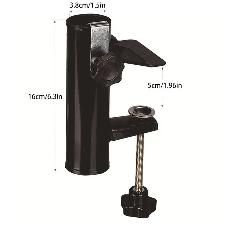 Garden Courtyard Parasol Holder Heavy Duty Umbrella Clamp Metal Umbrella Stand For Outdoor Railing Support Stand
