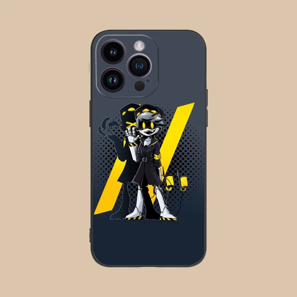 Sleek Black Soft Phone Cover - Murder Drones Design