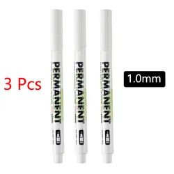 Waterproof White Gel Marker Pen Set - Ideal for DIY, Graffiti, Sketching, and School Supplies (3 pcs 1.0mm)