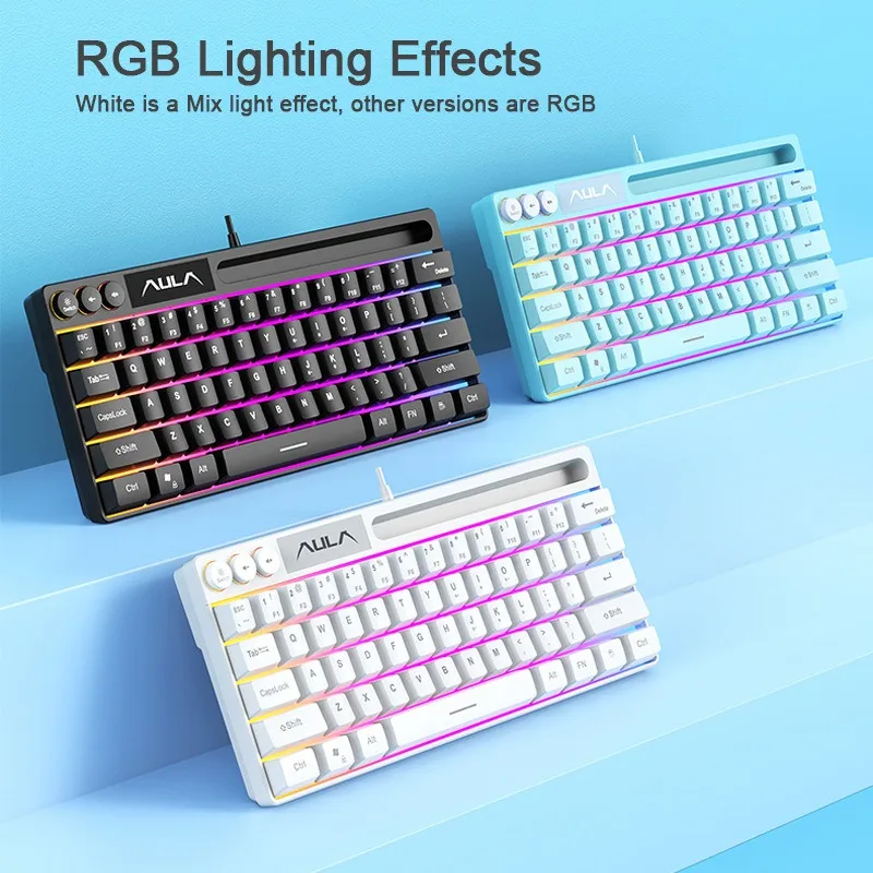 61 key wired RGB gaming keyboard film keyboard