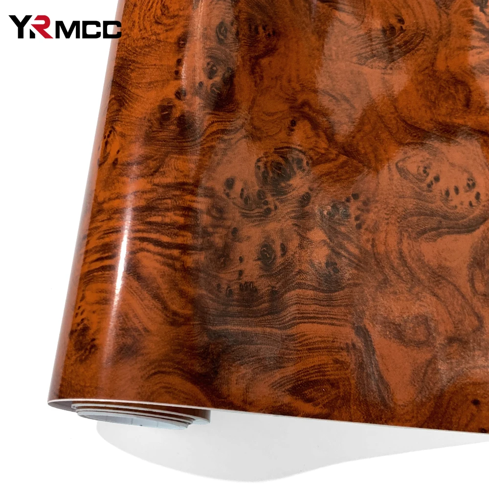 Wood Grain Textured Vinyl Wrap - Self-Adhesive Interior Decor Sticker