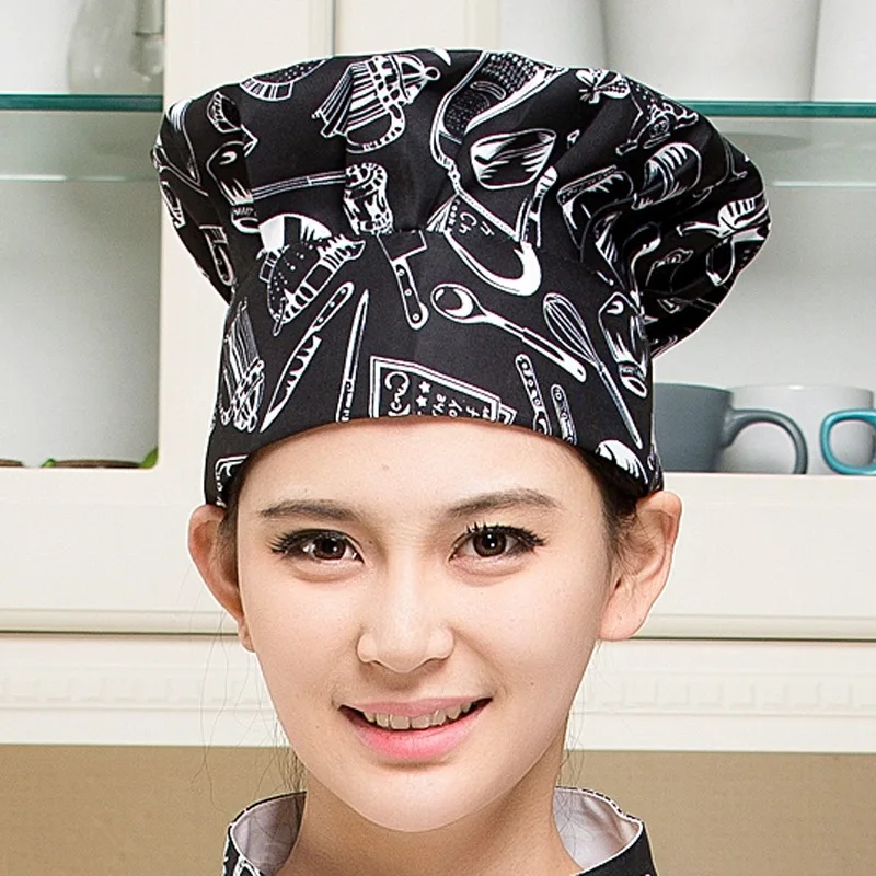 New Hotel Restaurant Ding Room Waiter Kitchen Chef a Tall Hat Adjustable Work Cap with Elastic