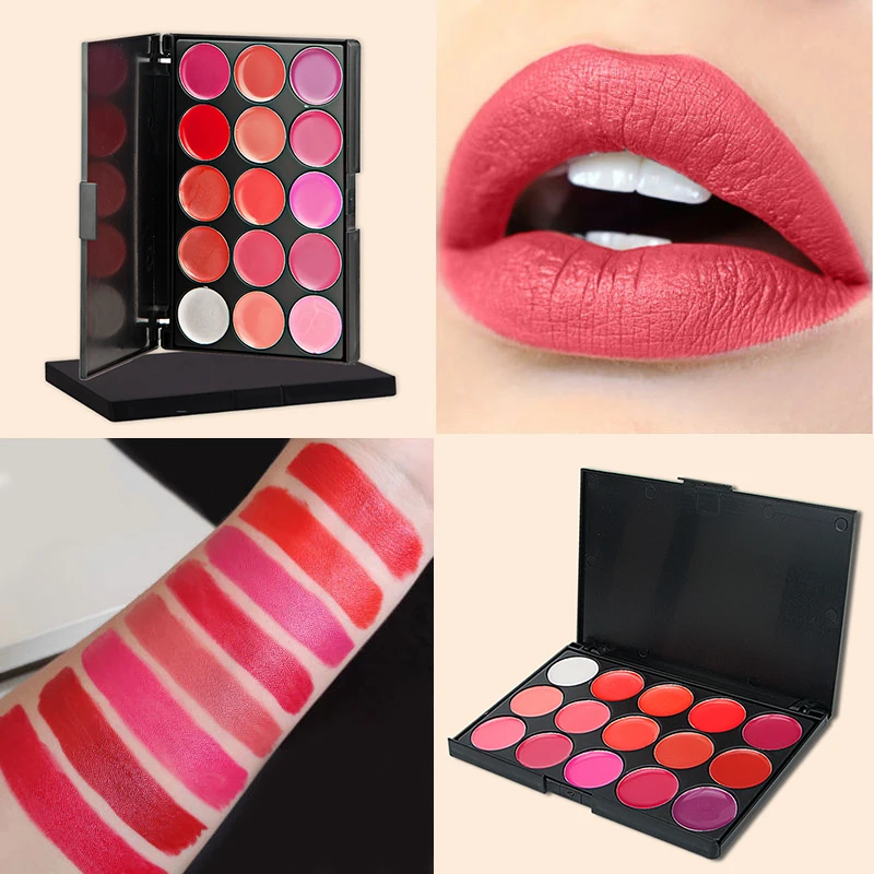 15 Colors Lipstick Palette Matte, Moisturizing And Non Fading, Non Stick Cup, Makeup Tray Easy To Color  Ideal Valentine's Gift 4