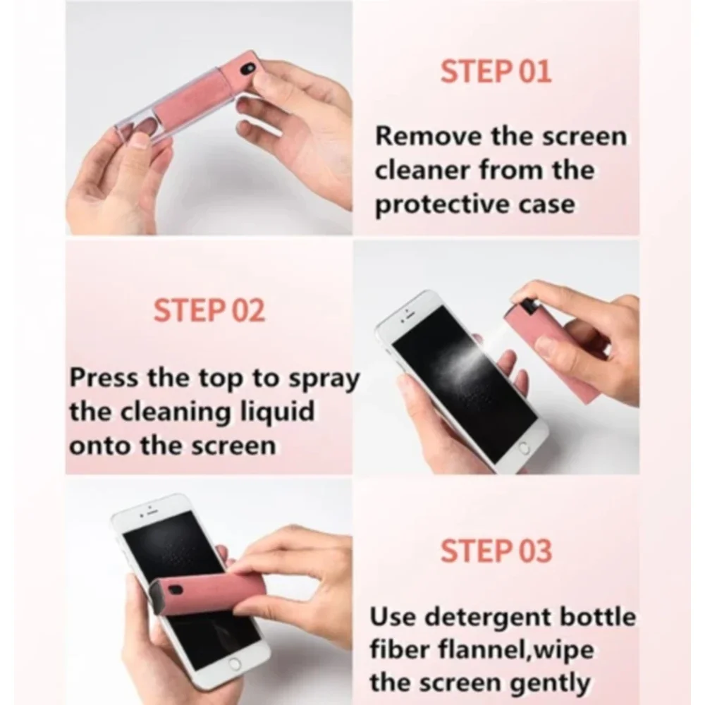 3 In 1 Fingerprint-Proof Screen Cleaner Phone Screen Cleaner Spray Computer Dust Mobile Clean The Shell Limpiacristales