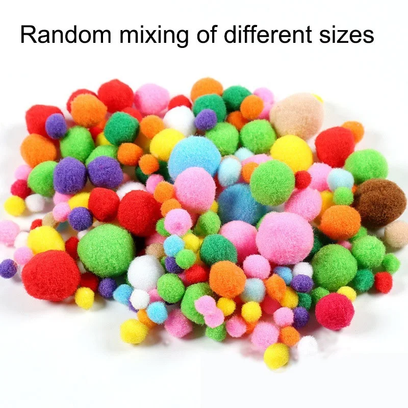 500 Small Pompoms Craft Pompoms Fluffy Craft Pom Poms 8mm Mixed Colours