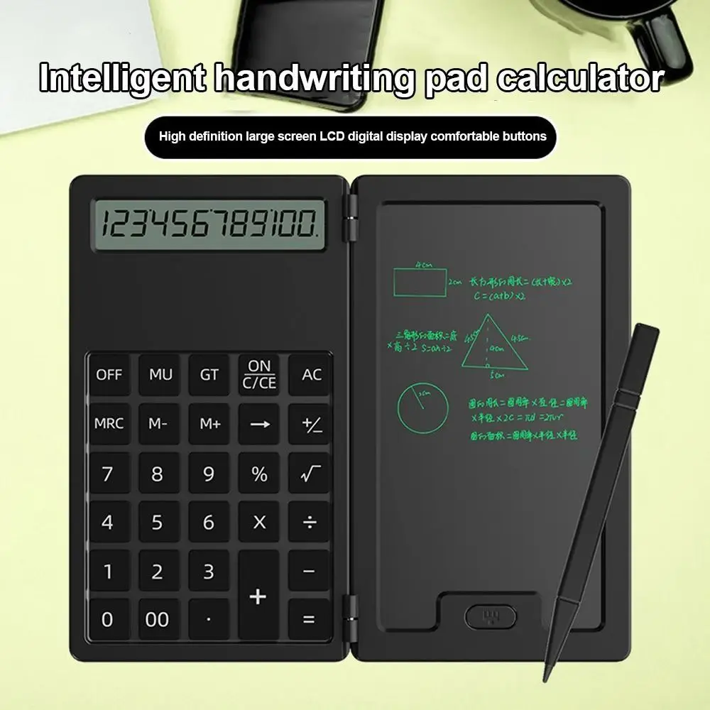 LCD 메모장 과학 계산기, 스타일러스 접이식 수학 계산기, 12 자리 쓰기 패드 회계 계산기, 학생용