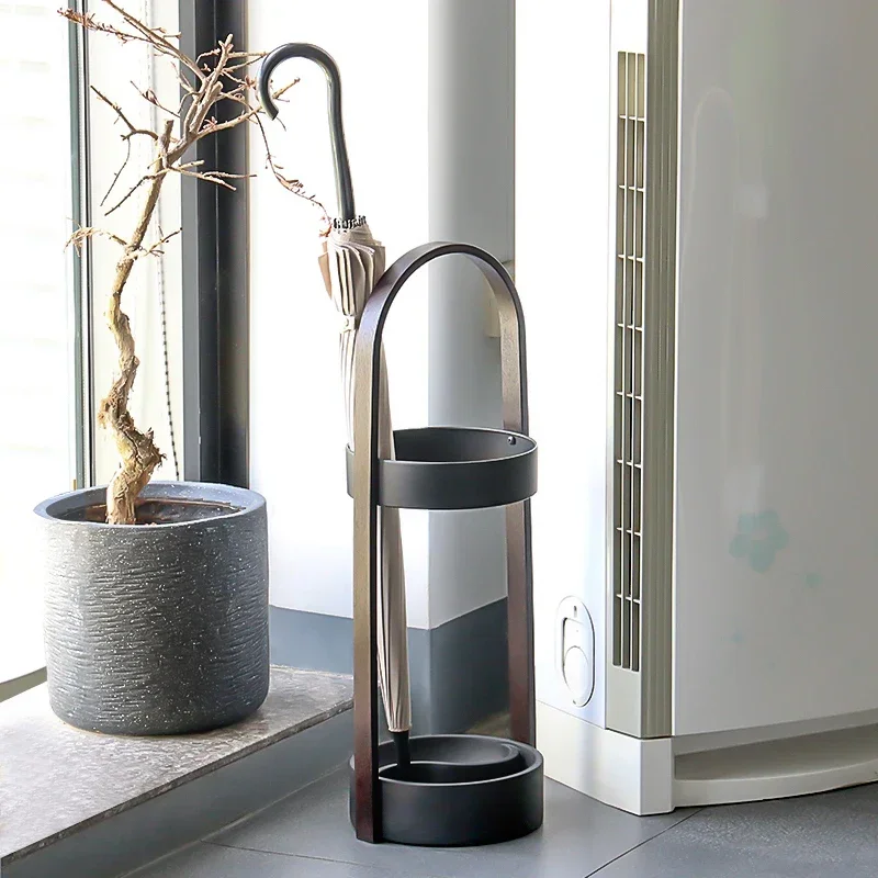 

Reative Fashion Wooden Umbrella Bucket Hotel Lobby Office Household Umbrella Rack Nordic Simple Handle Storage Rack