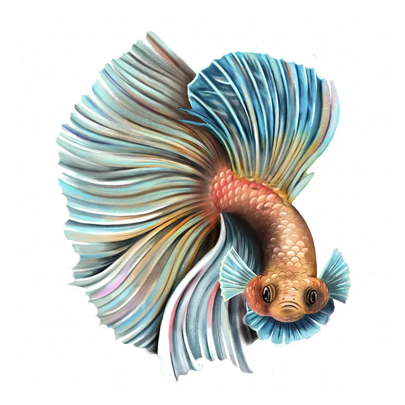 Wall stickers wall sticker T336# Colorful Fighting Fish Lovely Little Goldfish Wall Sticker Living Room Cabinet Refrigerator Home Decoration Decals