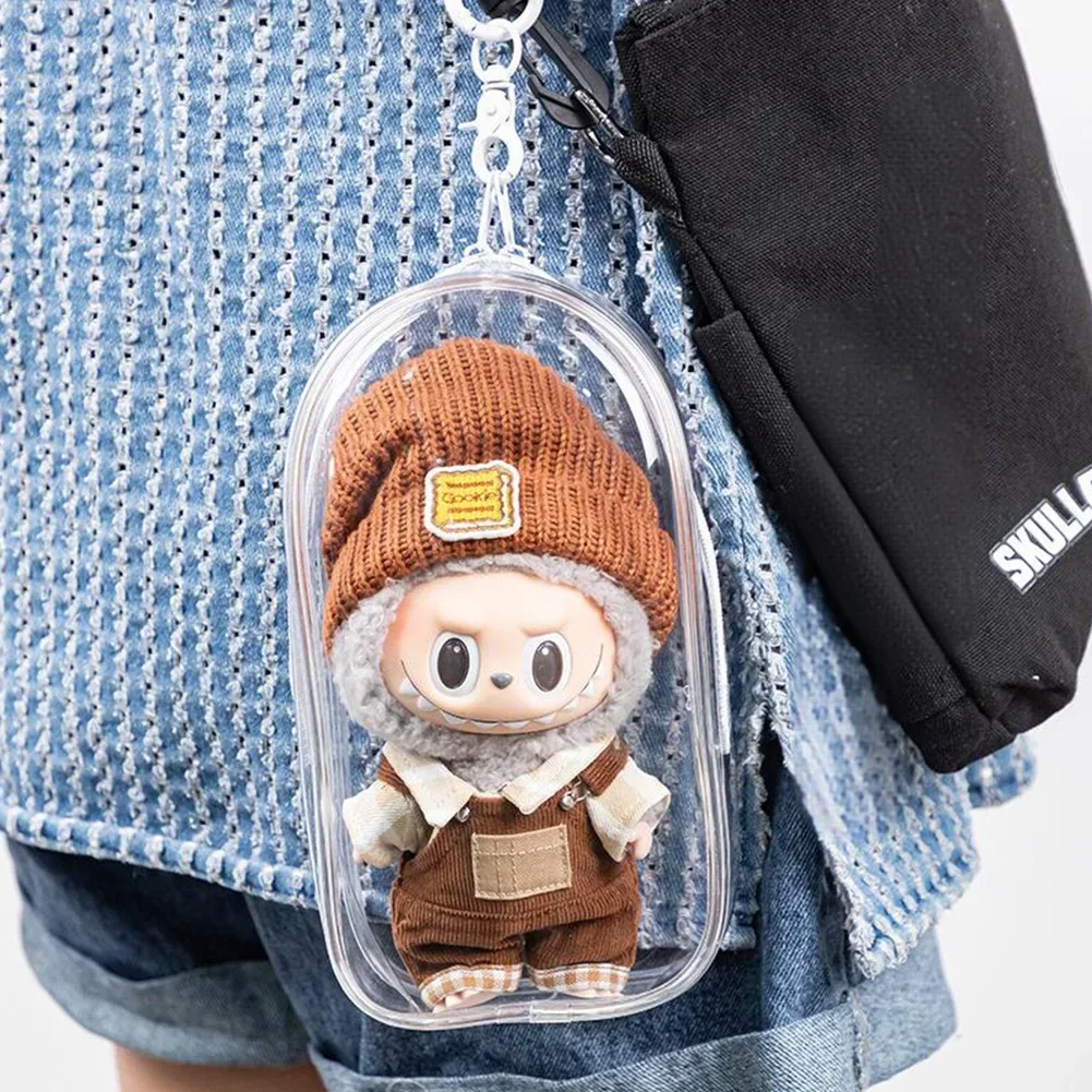 19*10cm Transparent Mystery Box Storage Case Anime Ornaments Organizer Plush Dolls Display Bag Keychain