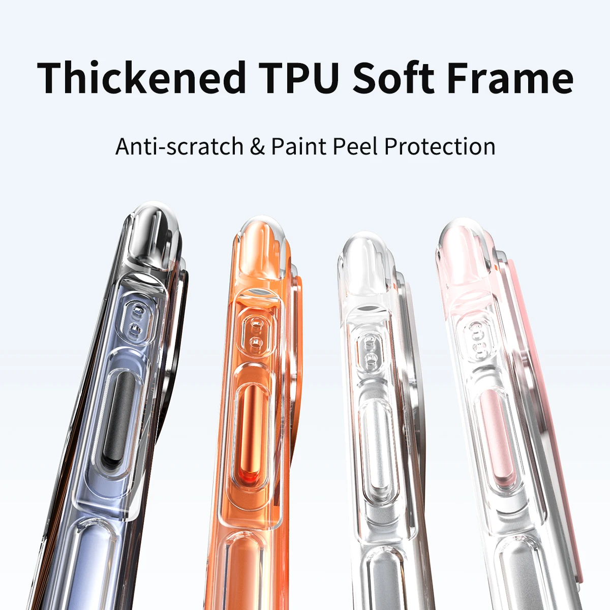 Clear Magnetic Protective Phone Case with Enhanced Airbag Anti-Drop Design and Metal Button