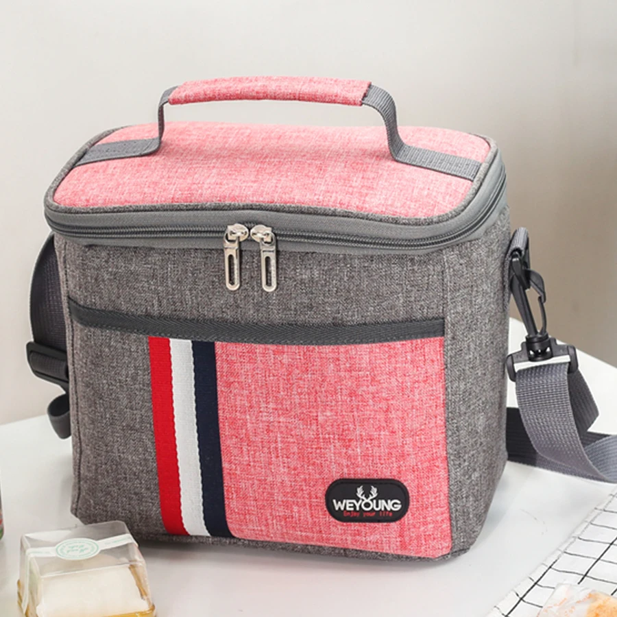 8L Insulated Lunch Bag Cooler Bag Thermal Portable Lunch Box Ice Pack Tote Food Picnic Bags Work Storage