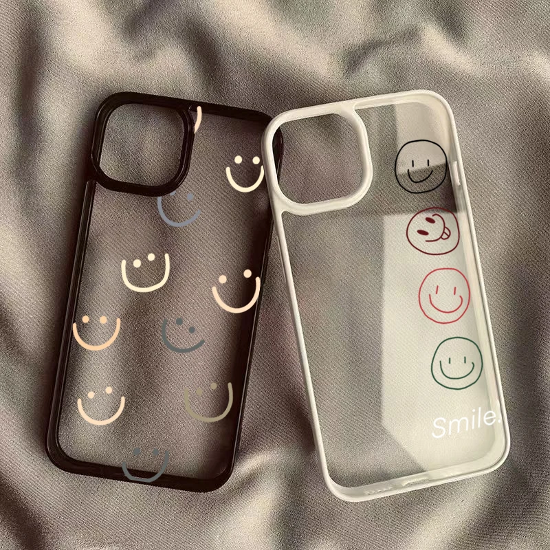 Lucky Side Smiling Face Clear Phone Case
