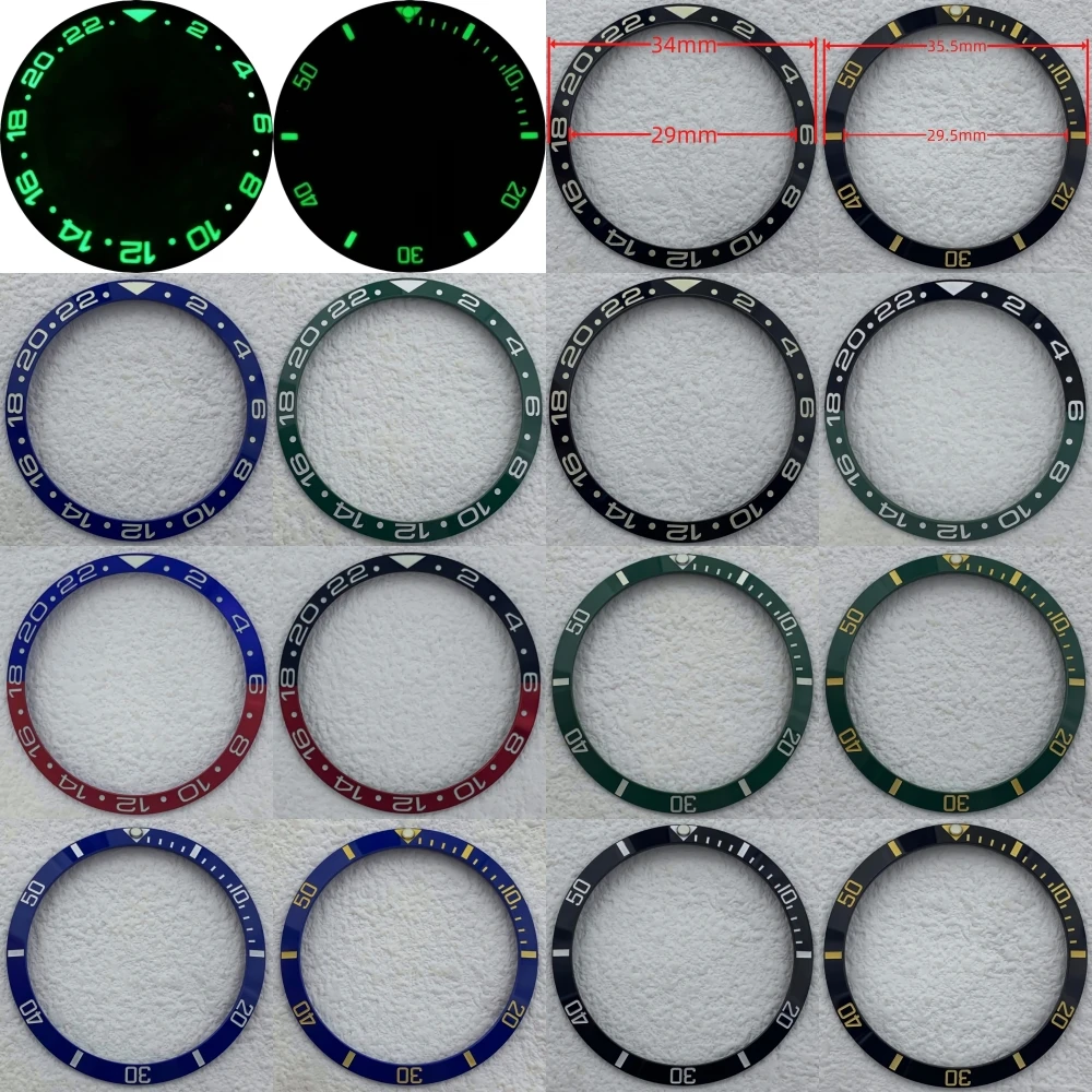 Luminous Ceramic and Magnesium Aluminum Watch Bezel - Multiple Size Options