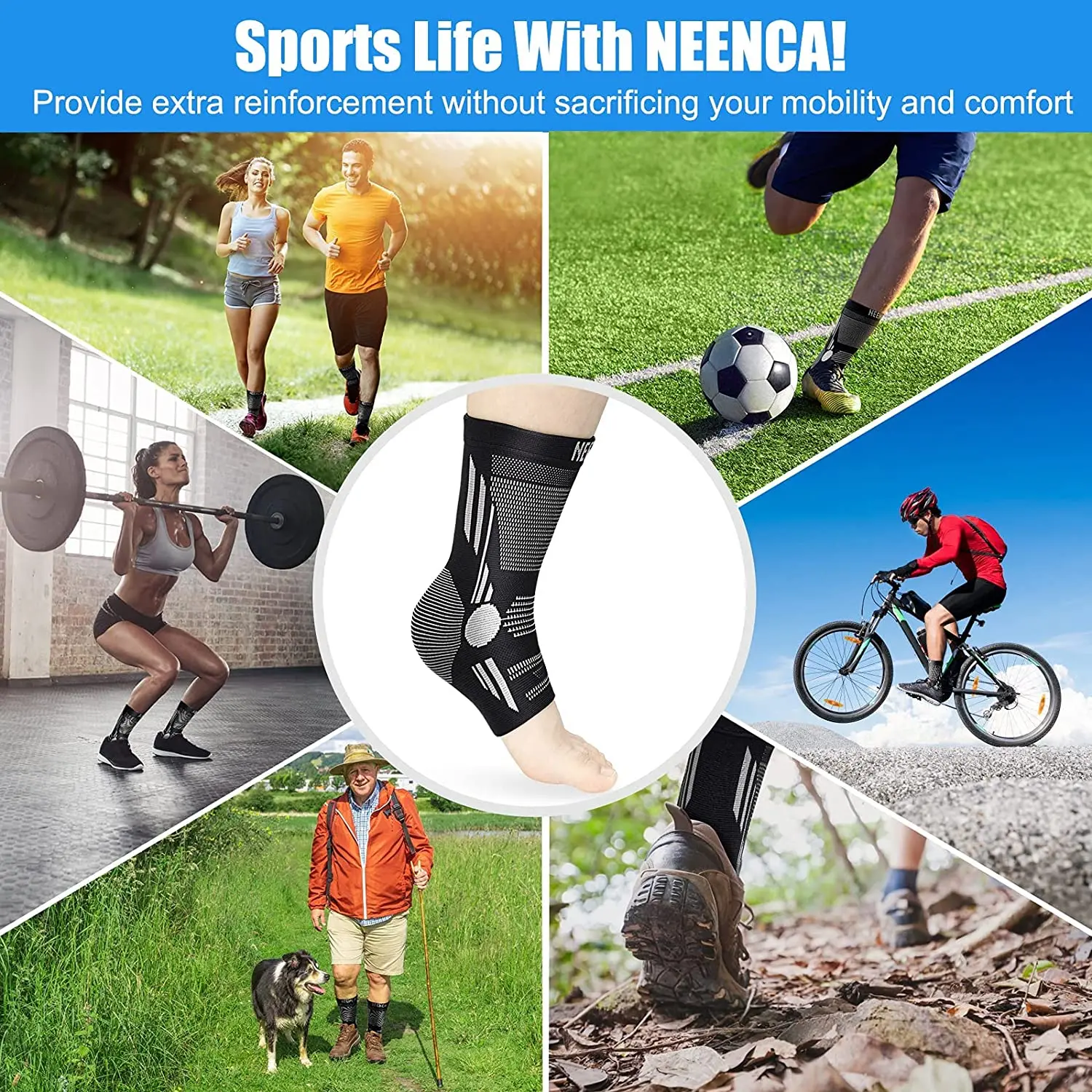 Ankle Support Ankle Straps Fitness Ankle Straps Ankle Support Brace Ankle Wrist Cuffs Ankle Brace Compression Sleeve Support for Achilles Tendonitis Plantar Fasciitis Joint Pain Swelling Heel Spurs Injury Recovery