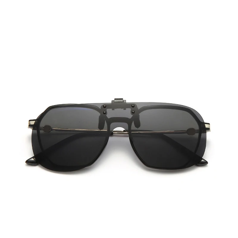 Frameless Flip Up Clip On Sunglasses Clip Polarized Eyeglasses Myopia Glasses Night Vision Driving UV400 Eyeglasses
