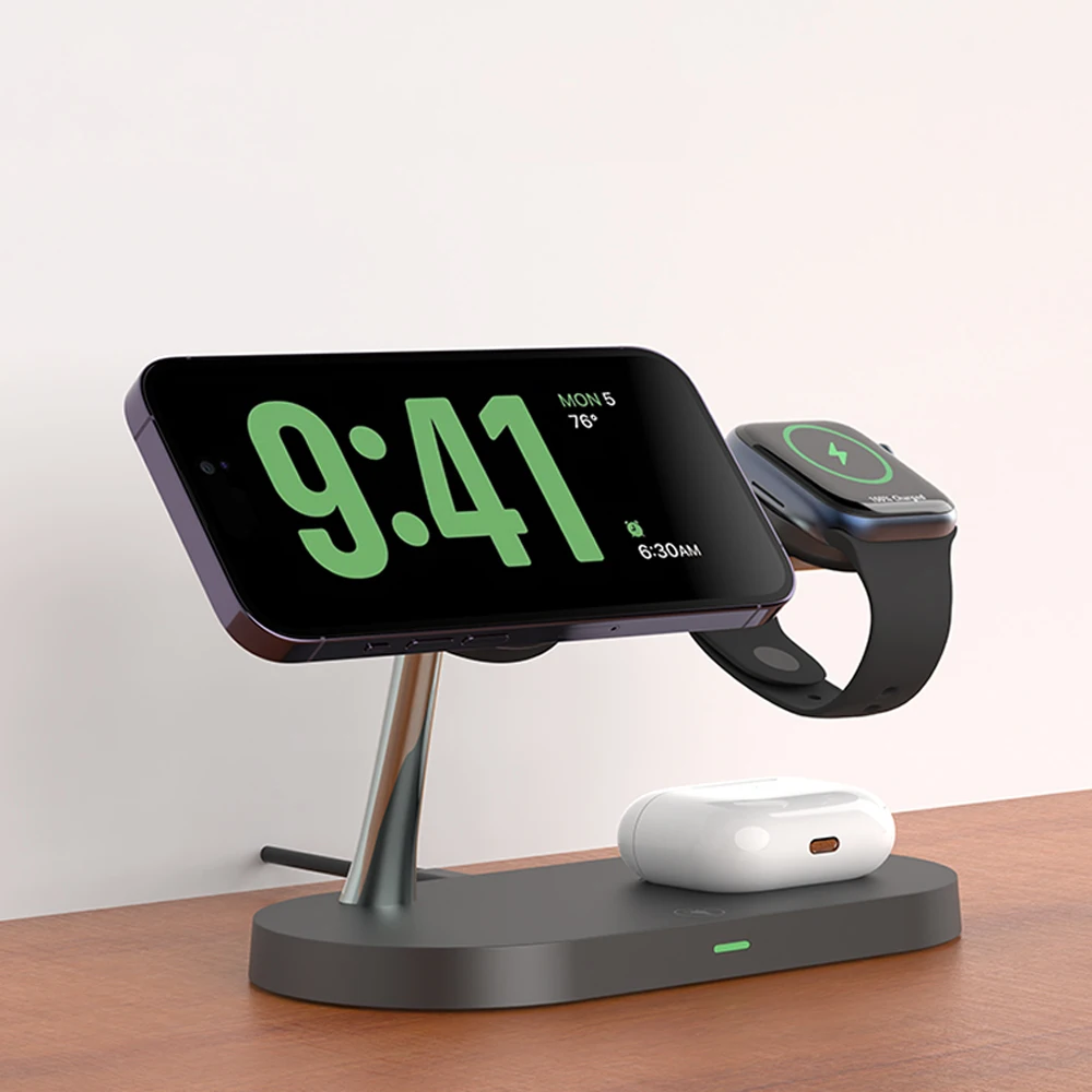 3 in 1 Magnetic Wireless Charger For iPhone 16 15 14 13 12 Fast Charging Station for Apple Watch 10 9 8 7 6 5 4 Airpods 2 3 Pro SHOP