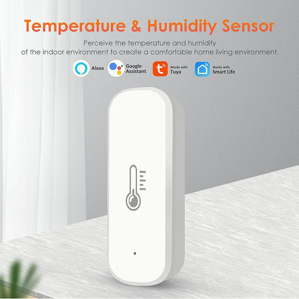 Description Picture 2 of itemTuya Zigbee / WiFi Smart Temperature Humidity Sensor Indoor Hygrometer APP Remote Monitor Var Smart Life Works With Alexa Google