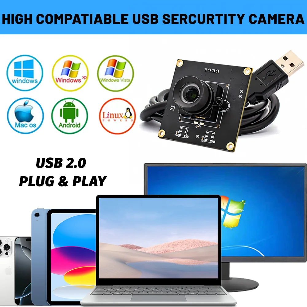 IMX662 USB Camera Module HD 1080P 60FPS High Speed Motion Camera Board With No Distortion Lens Plug Play For Live Video Meeting 3