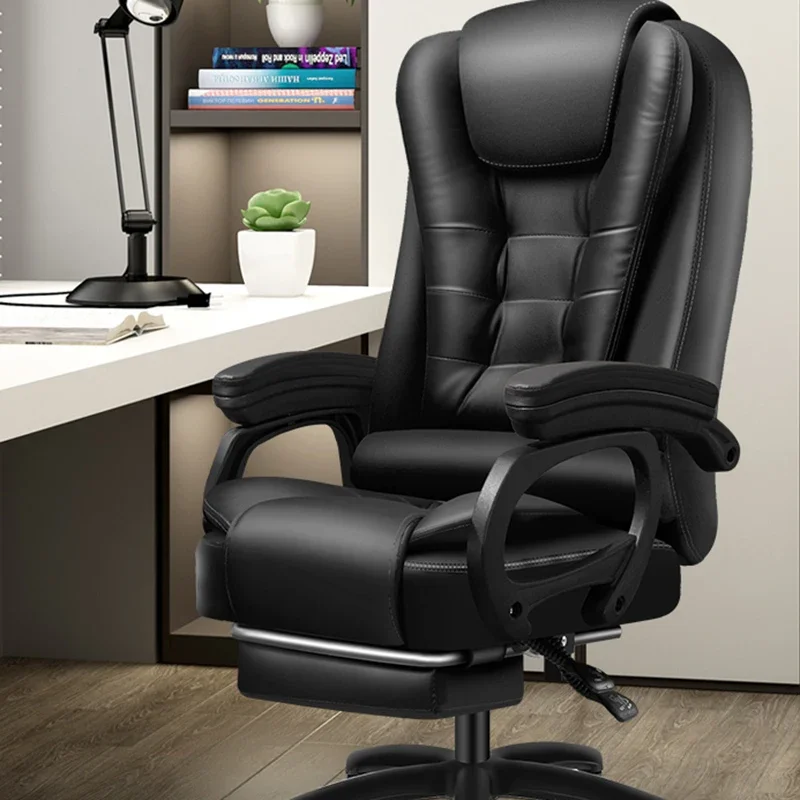 Modern Luxury Boss Office Chair Comfort Swivel Office Office Chair With Footrest Oficina Desk Stuhl Home Salon Furniture